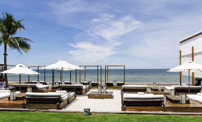 Luxury relax chair on a beautiful tropical beach