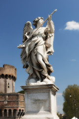 angel figure detail, Sant' Angelo bridge,  Rome, Lazio, Italy