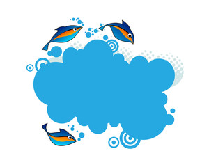 Blue frame with aqua design.