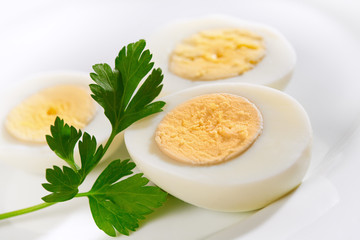 Cooked eggs