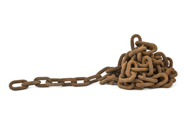 rusty chain isolated
