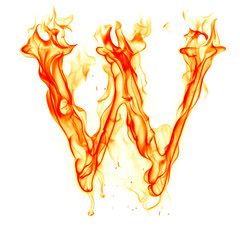 Fire letter isolated on white background