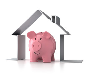 Sparschwein mit Symbolhaus 2