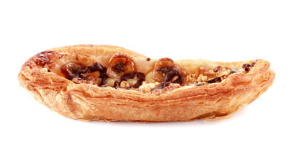 Pastry with bananas and chocolate