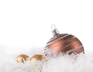 Christmas composition with snow and Christmas decoration