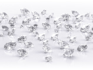 diamonds large group on white background