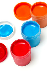 colorful gouache isolated on white