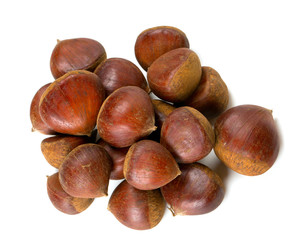 chestnuts isolated on white background