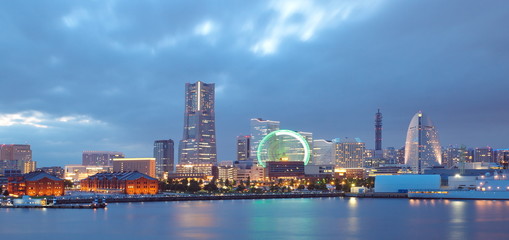 Naklejka premium Skyline of Yokohama, Japan.