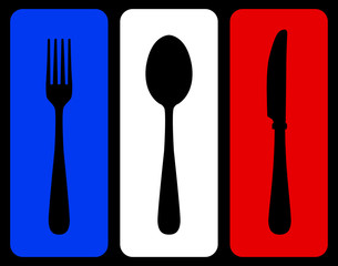 Fork, spoon, knife - french