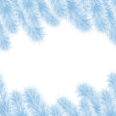 Fototapeta na wymiar christmas frame from blue tree