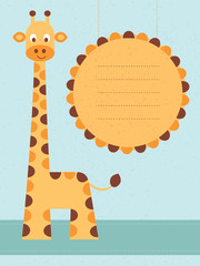 Baby shower card / birthday card with giraffe