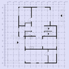 ground floor blueprints. vector illustration