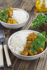 Chicken curry with rice
