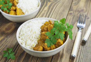 Chicken curry with rice