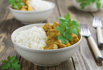 Chicken curry with rice