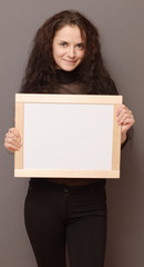 woman with frame