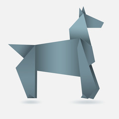 Cheval abstrait, origami en papier