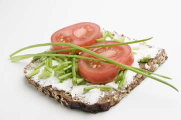 whole grain tomato and chives slant