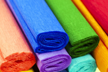 crepe paper - the put multi-colored crepe paper for occupation by creativity