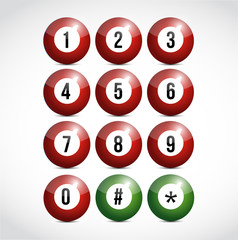 dial numbers illustration design balls