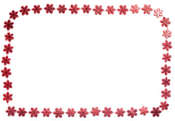 Red snow flake decoration garland