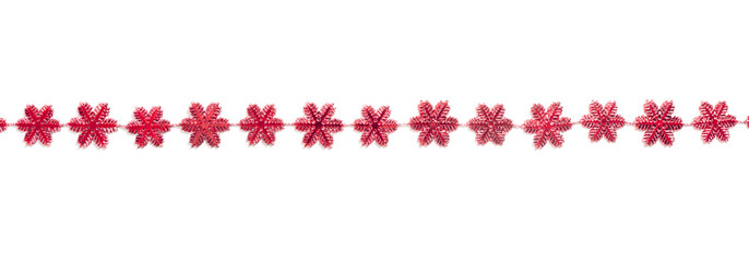 Red snow flake decoration garland
