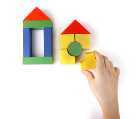 Colored wooden toys