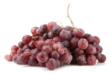 ripe sweet grapes isolated on white.