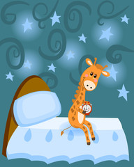 Giraffe, getting ready to sleep at night
