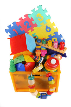 Box with very many toys