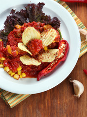 Chili Corn Carne - traditional mexican food,