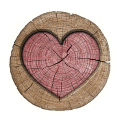 heart symbol on the wooden panel