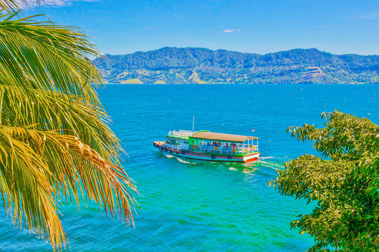 Boat On Lake Toba In Sumatra, Indonesia