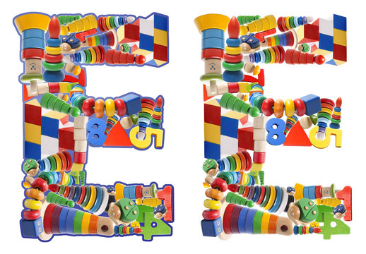 Wooden toys alphabet - letter E