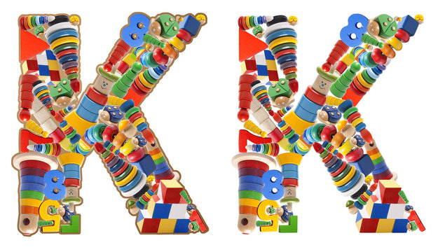Wooden toys alphabet - letter K