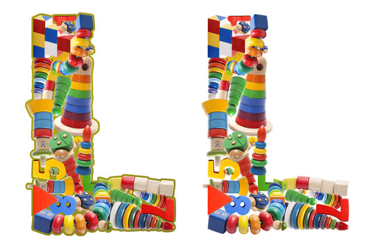Wooden toys alphabet - letter L