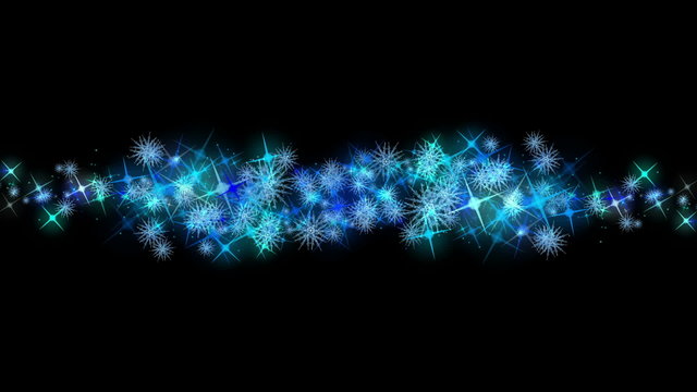 fantastic animation – glowing stars and snowflakes – loop HD