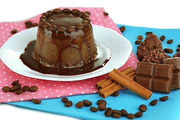 Yummy chocolate cake close-up