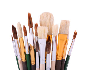 Fototapeta premium Many brushes isolated on white