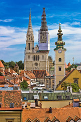 Fototapeta premium Church towers of Zagreb, Croatia