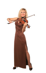 woman the violinist it is isolated