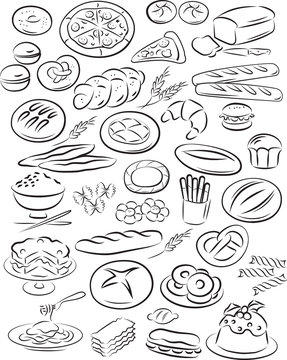 Vector illustration of bakery collection