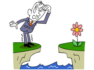 怖気づくビジネスマン