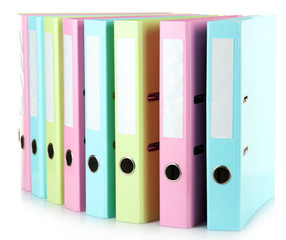Colorful folders, isolated on white