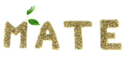 Dry mate tea, isolated on white