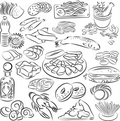 Vector illustration of food collection - 58089879