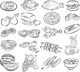 Vector illustration of food collection - 58089893