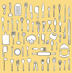 vector illustration of kitchen utensil collection - 58090053