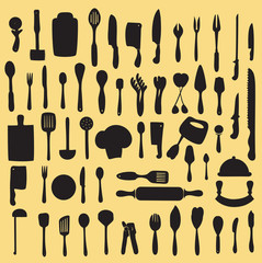 Vector illustration of cooking utensil set